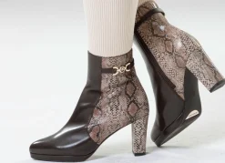 Hot PETER KAISER , trendige Damen-Stiefeletten, mit Reißverschluss TAUPE-MOKKA