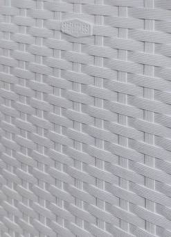Discount BADER Pflanzkasten in moderner Rattan-Optik STEINGRAU