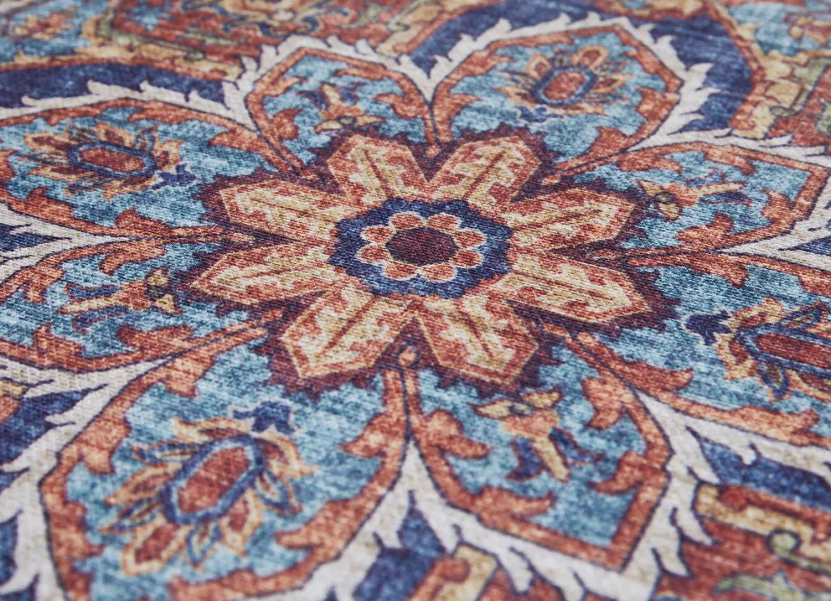 Clearance BADER Pflegeleichte, gewebte Brücken und Teppiche BLAU