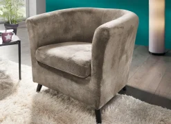 Outlet BADER Pflegeleichter Sessel auf Holzfüßen BEIGE