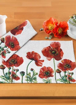 BADER Platzset mit Mohnblüten-Motiv, 2-teilig bunt