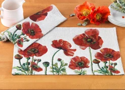BADER Platzset mit Mohnblüten-Motiv, 2-teilig bunt