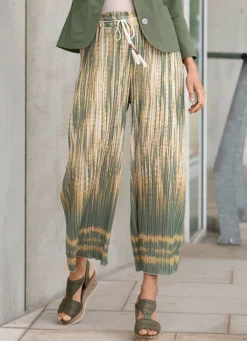 Outlet BADER Plissee-Culotte mit geflochtenem Bindeband OLIV-ECRU