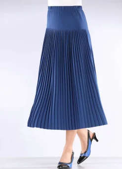 Sale KLAUS MODELLE MADE IN GERMANY Plissee-Rock mit breiter Passe ROYALBLAU