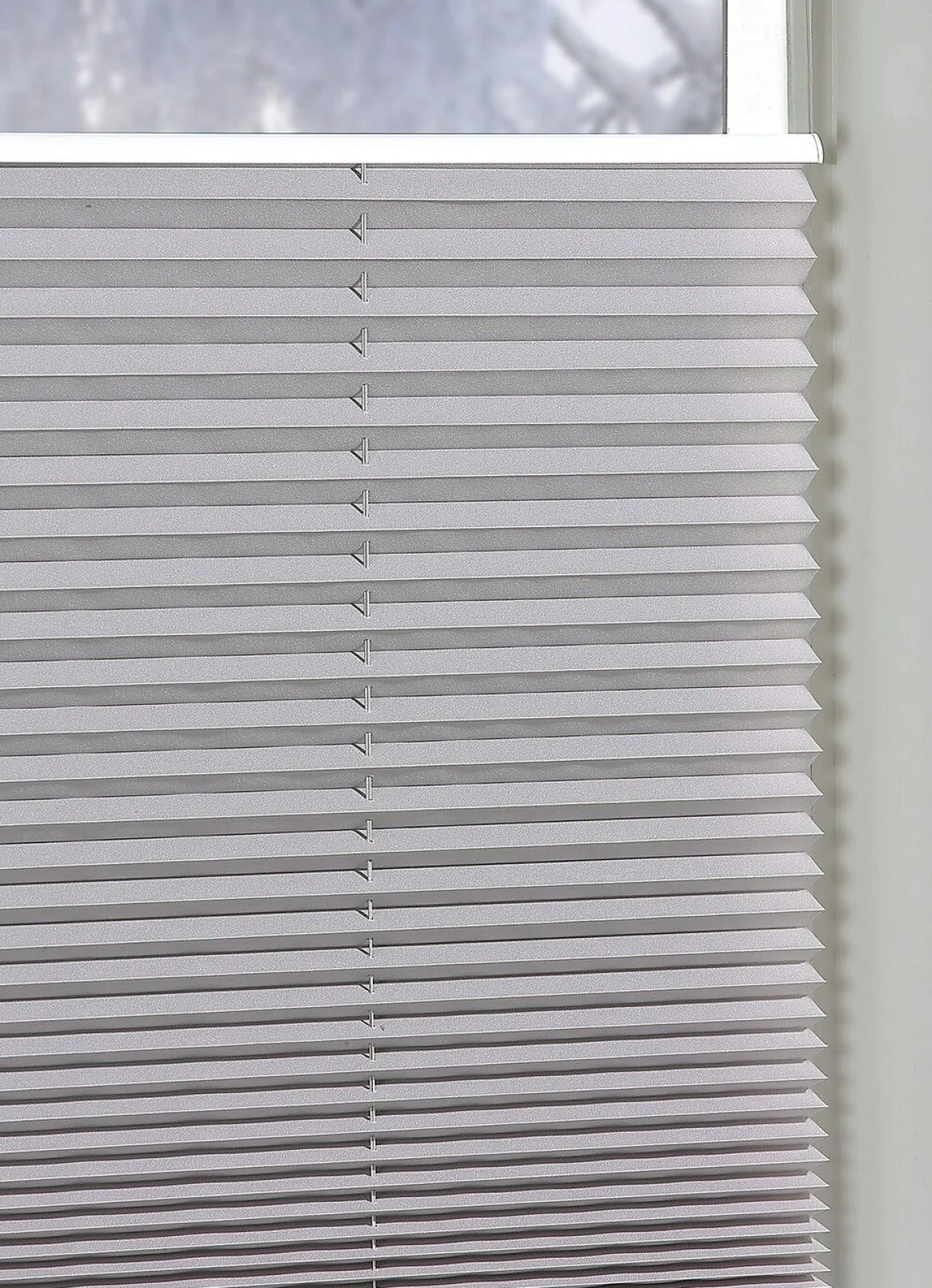 Online BADER Plissee-Rollos für Montage am Fensterrahmen ohne Bohren SILBER