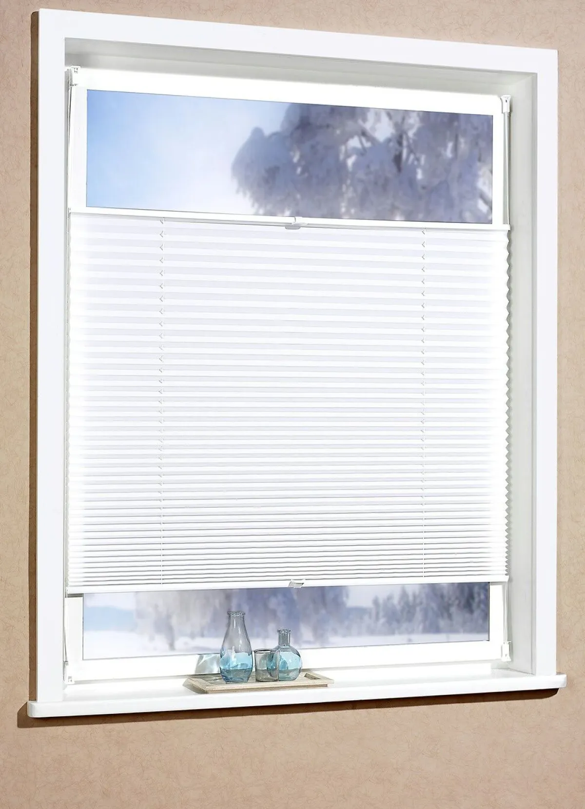 Online BADER Plissee-Rollos für Montage am Fensterrahmen ohne Bohren WEISS
