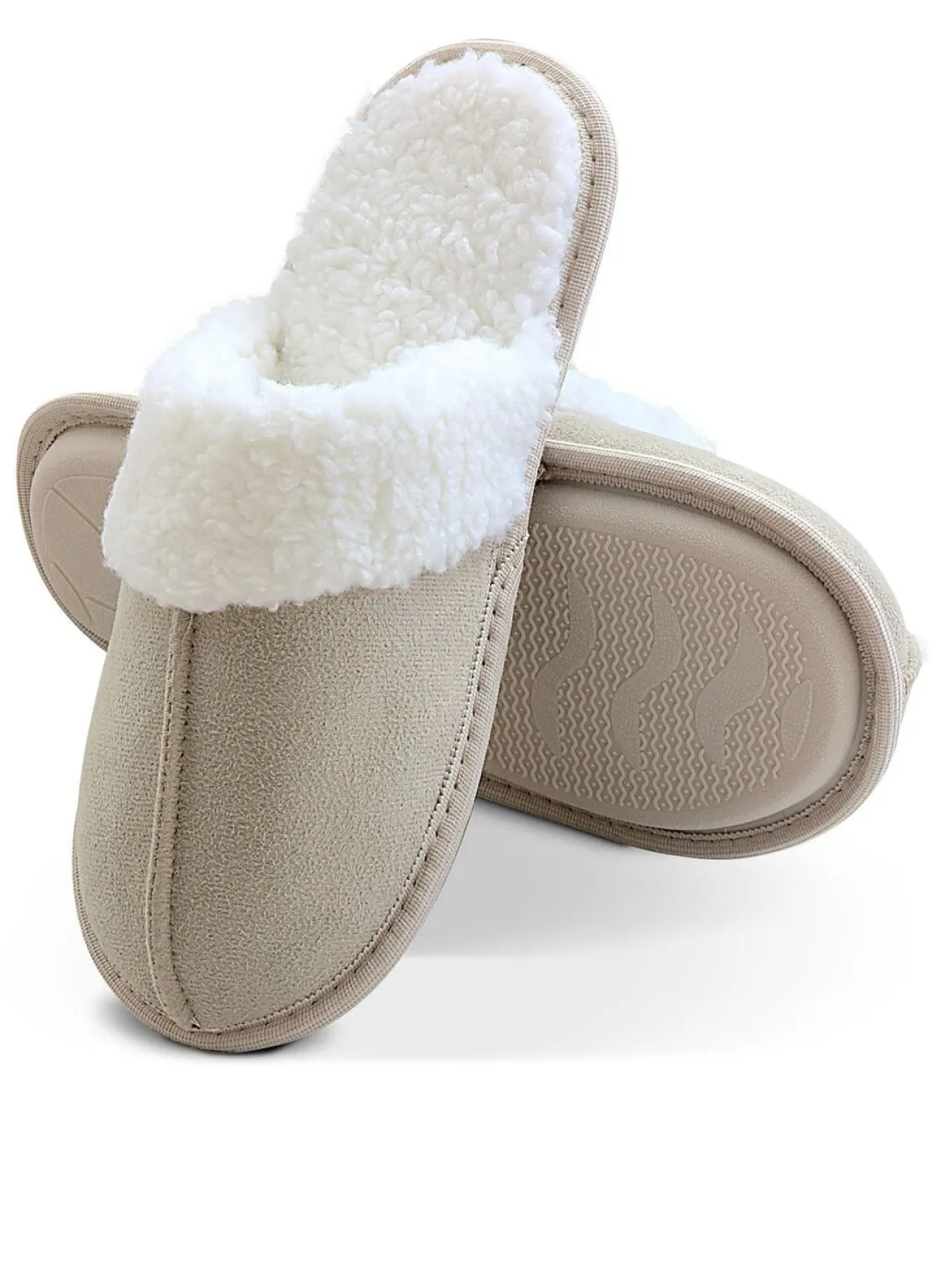 Outlet BADER Plüsch-Hausschuhe in Wildleder-Optik BEIGE