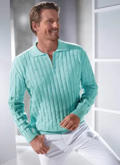 Outlet BADER Polopullover mit kurzem Reißverschluss in 3 Farben MINT