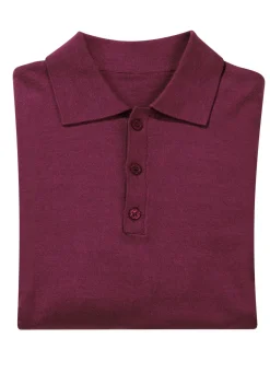 Online BADER Polopullover mit kurzer Knopfleiste in 4 Farben BORDEAUX