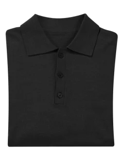 Discount BADER Polopullover mit kurzer Knopfleiste in 4 Farben SCHWARZ