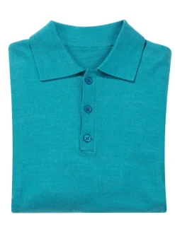 Outlet BADER Polopullover mit kurzer Knopfleiste in 4 Farben PETROL