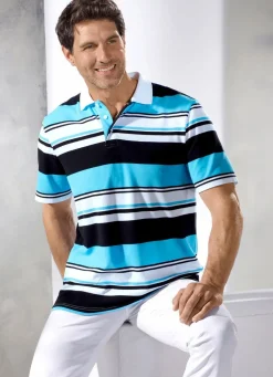 New BADER Poloshirt in 2 Farben TÜRKIS-SCHWARZ-WEISS