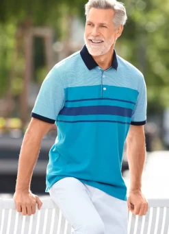 Clearance BADER Poloshirt in 2 Farben TÜRKIS-WEISS