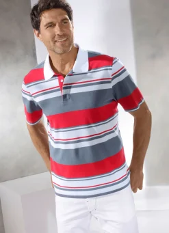 Best BADER Poloshirt in 2 Farben ROT-GRAU-WEISS