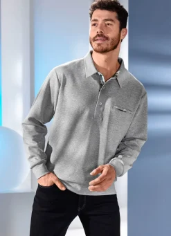 Discount BADER Poloshirt in 3 Farben SILBERGRAU MELIERT