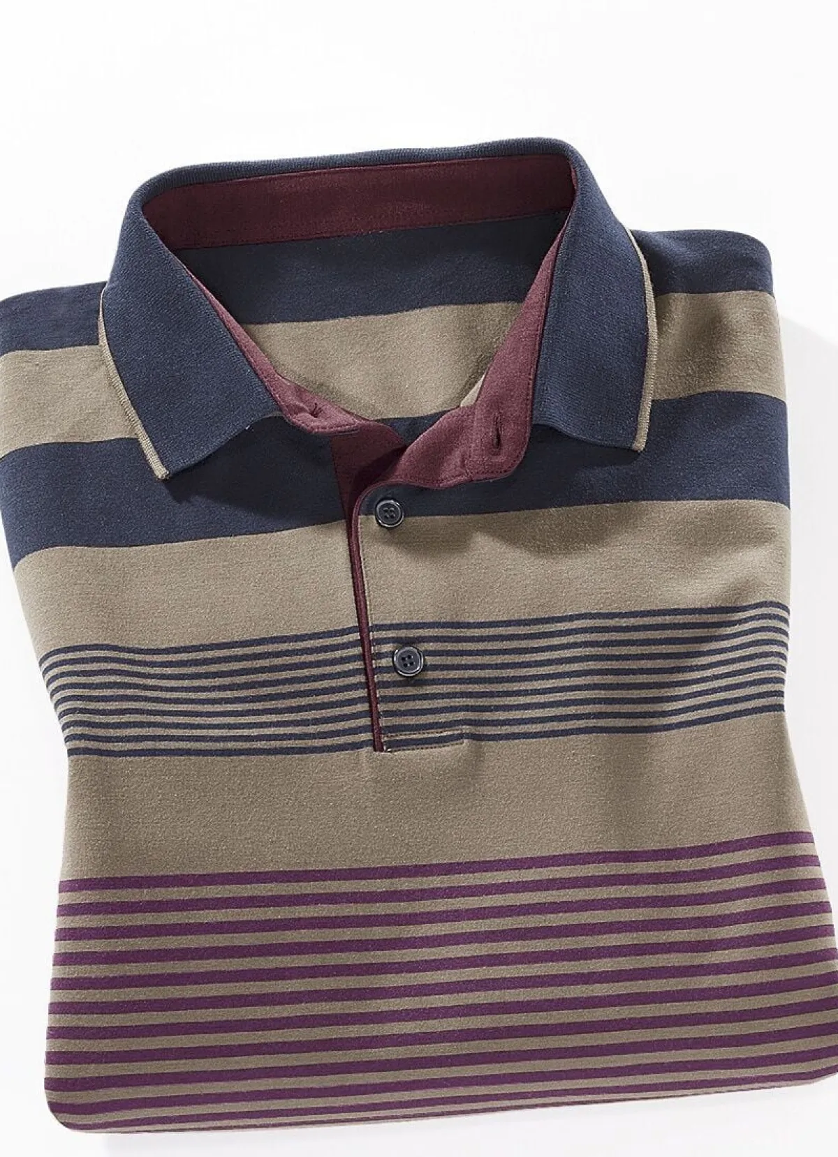 Best BADER Poloshirt in 2 Farben MARINE-CAMEL-BORDEAUX