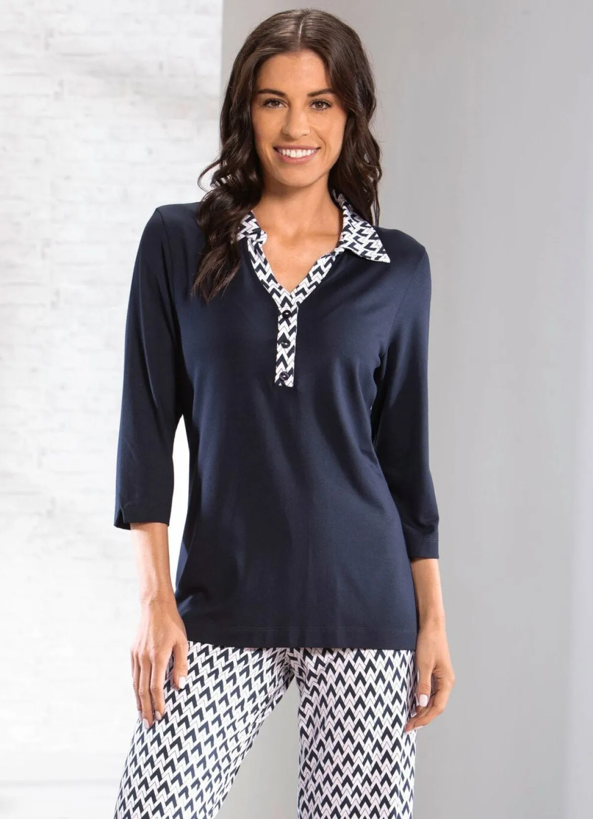 Hot BADER Poloshirt in Knopfzierblende MARINE