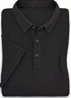 BADER Poloshirt in Struktur-Qualität SCHWARZ