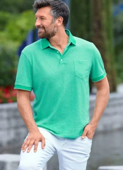 Hot BADER Poloshirt mit Brusttasche JADEGRÜN