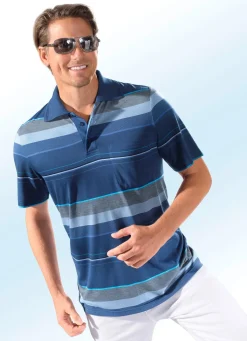 Clearance BADER Poloshirt mit Brusttasche BLAU-BLEU-TÜRKIS