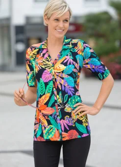 Online BADER Poloshirt mit durchgehender Zierknopfleiste MULTICOLOR