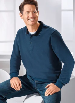 Outlet BADER Poloshirt von „Milano Italy“ DUNKELBLAU