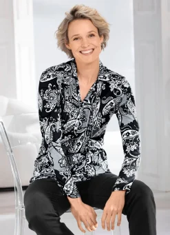 Online BADER Poloshirt mit Biesenverarbeitung in 2 Farben SCHWARZ-WEISS