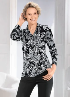 Online BADER Poloshirt mit Biesenverarbeitung in 2 Farben SCHWARZ-WEISS