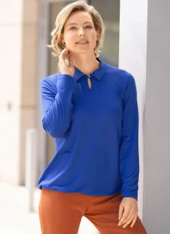 Hot BADER Poloshirt mit Schlaufen-Knopfverschluss in 2 Farben ROYALBLAU