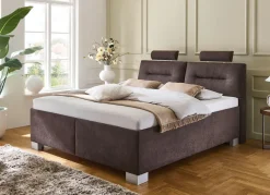 Discount BADER Polsterbett mit Einbaulattenrost und Bettkasten BRAUN