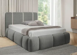 Sale BADER Polsterbett mit LED-Beleuchtung und Bettkasten grau