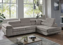 Discount BADER Polsterecke mit Bettfunktion und Bettkasten GRAU