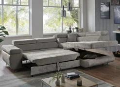 Discount BADER Polsterecke mit Bettfunktion und Bettkasten GRAU