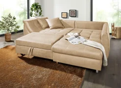 BADER Polsterecke mit Bettfunktion CREME