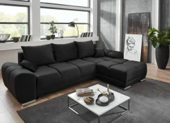 Hot BADER Polsterecke mit Bettfunktion und Bettkasten SCHWARZ