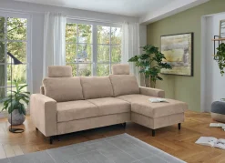 Best BADER Polsterecke mit Bettfunktion und Longchair BEIGE