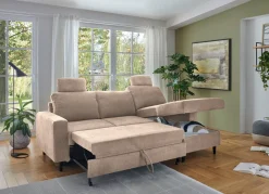 Best BADER Polsterecke mit Bettfunktion und Longchair BEIGE
