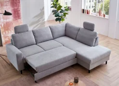 Best BADER Polsterecke mit Bettfunktion und Ottomane GRAU