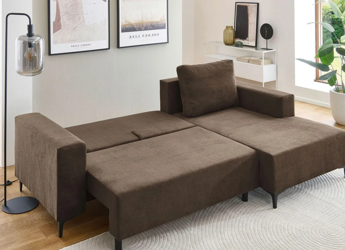 Best BADER Polsterecke mit Bettfunktion und Bettkasten BRAUN