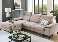 BADER Polsterecke mit Bettfunktion und Bettkasten BEIGE