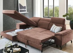 Clearance BADER Polsterecke mit Bettfunktion und Bettkasten BRAUN