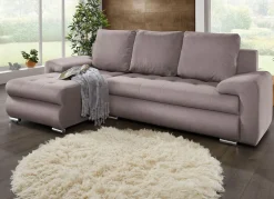 Outlet BADER Polsterecke mit Bettfunktion und Bettkasten TAUPE