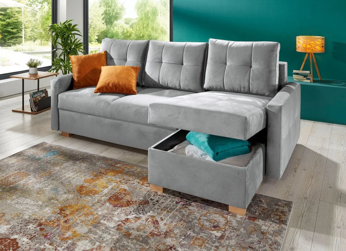 Best BADER Polsterecke mit Bettfunktion GRAU