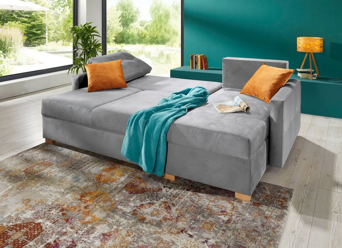 Best BADER Polsterecke mit Bettfunktion GRAU