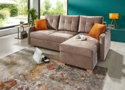 Sale BADER Polsterecke mit Bettfunktion TAUPE