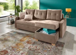 Sale BADER Polsterecke mit Bettfunktion TAUPE