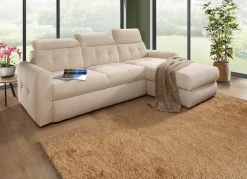 Hot BADER Polsterecke mit Bettfunktion und Bettkasten CREME