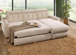 Hot BADER Polsterecke mit Bettfunktion und Bettkasten CREME