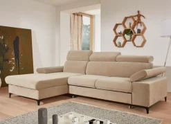 Online BADER Polsterecke mit Bettfunktion und Bettkasten in der Ottomane BEIGE