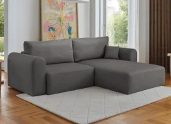 Clearance BADER Polsterecke mit Bettfunktion und Dekokissen GRAU